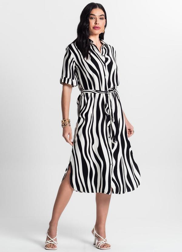 Select - Vestido Chemise Feminino Viscose Bege 3