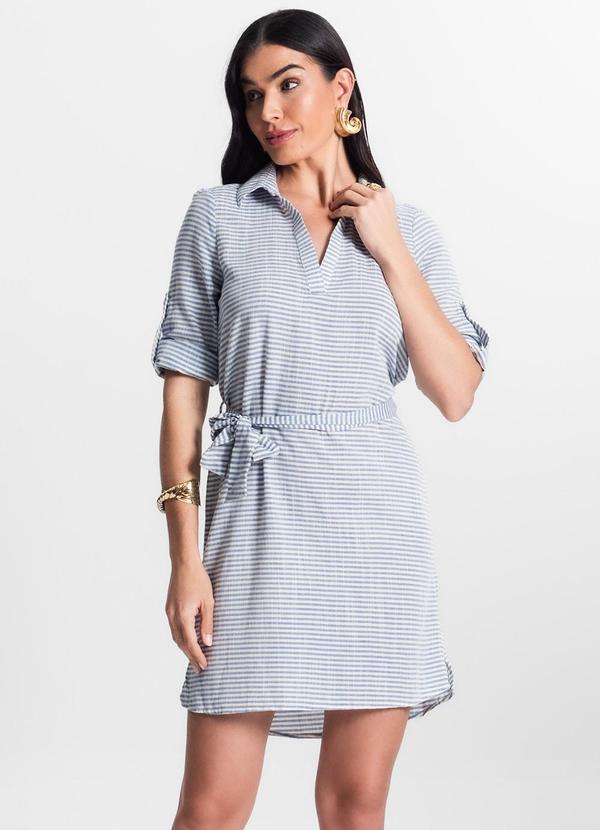 Select - Vestido Chemise Feminino Viscose Branco