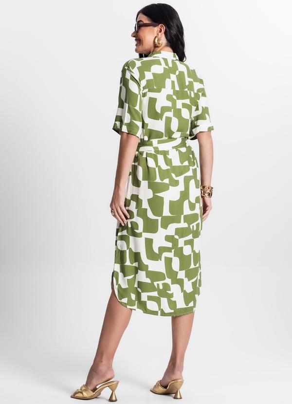 Select - Vestido Chemise Feminino Viscose Verde 2