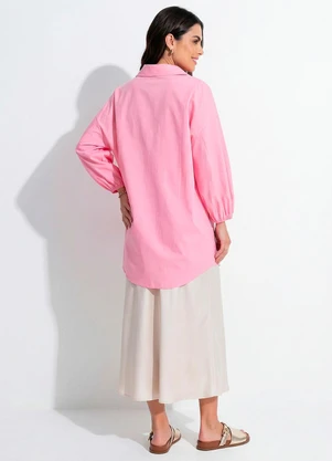 Quintess - Vestido Rosa em Tricoline - QUINTESS