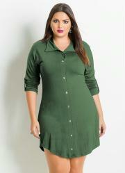 Vestido Chemisier Curto Verde