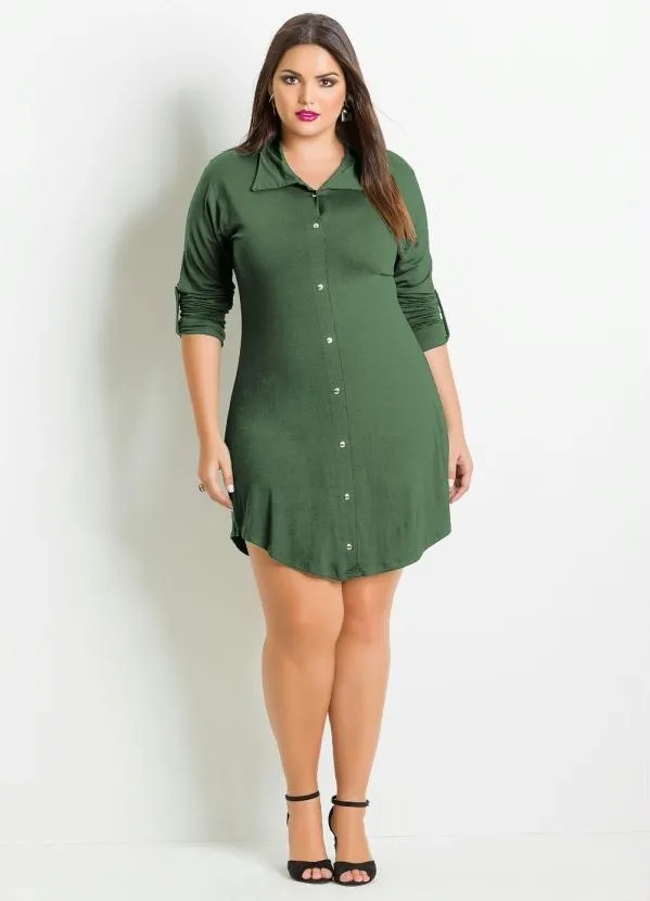 Quintess - Vestido Chemisier Curto Verde 5