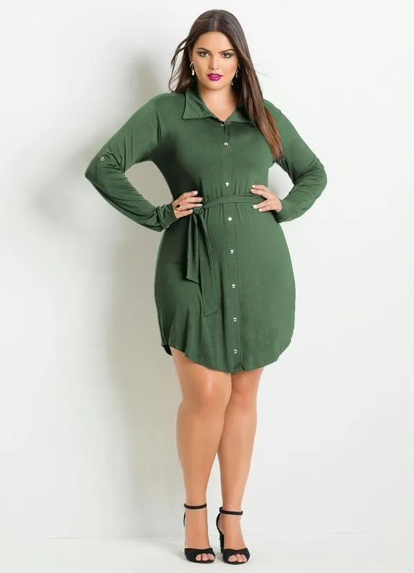 Quintess - Vestido Chemisier Curto Verde 3