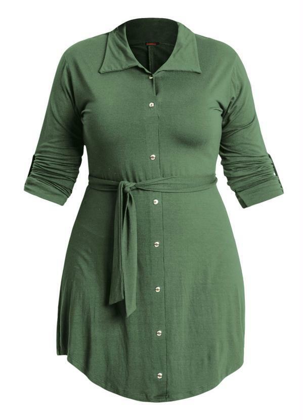 Quintess - Vestido Chemisier Curto Verde 2
