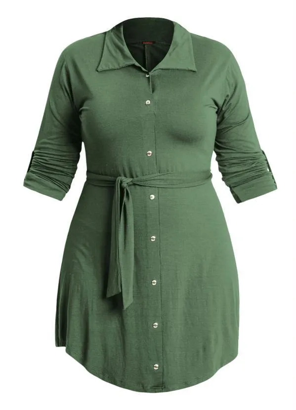 Quintess - Vestido Chemisier Curto Verde 2