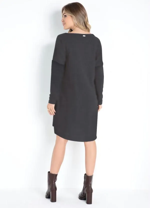 Quintess - Vestido Chumbo com Bolsos Frontais 4