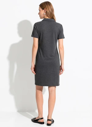 Quintess - Vestido Chumbo em Malha Piquet - QUINTESS