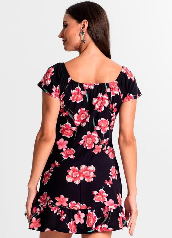 Rovitex - Vestido Ciganinha Estampado Curto Use Up Preto 2