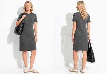 Vestido Cinza em Moletinho de Viscose