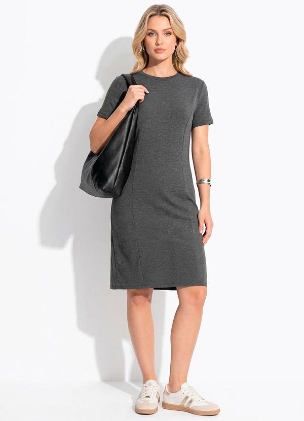 Vestido (Cinza) em Moletinho de Viscose