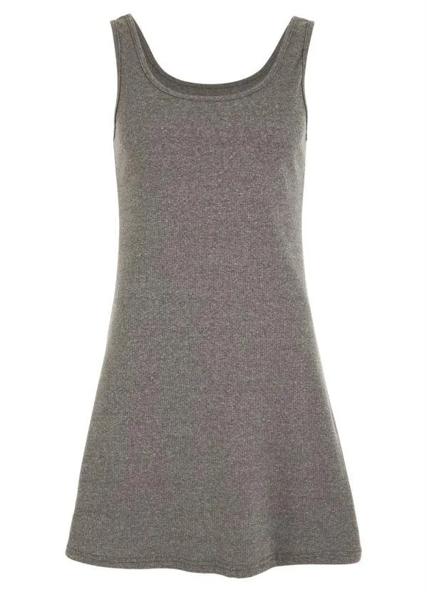 Basicamente - Vestido Cinza Mescla sem Mangas 5