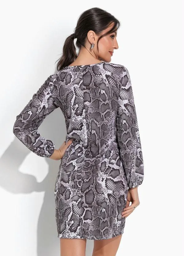 Moda Pop - Vestido Cobra Cinza em Malha 2