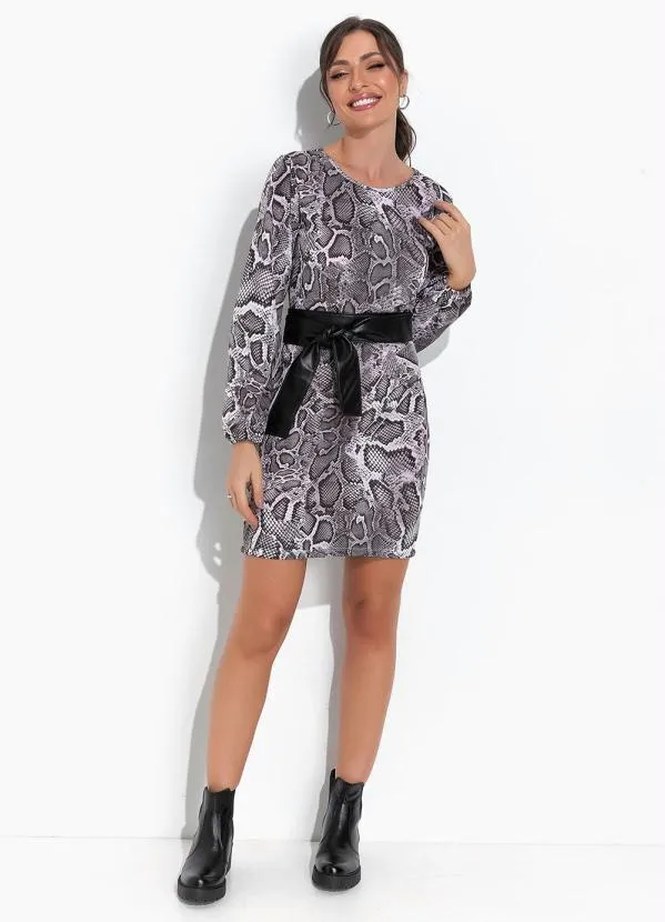 Moda Pop - Vestido Cobra Cinza em Malha 3