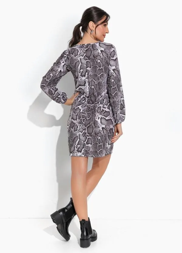Moda Pop - Vestido Cobra Cinza em Malha 4