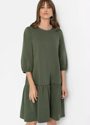 bonprix - Vestido com Babado Verde - BONPRIX