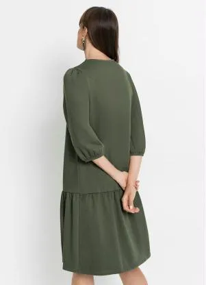 bonprix - Vestido com Babado Verde - BONPRIX