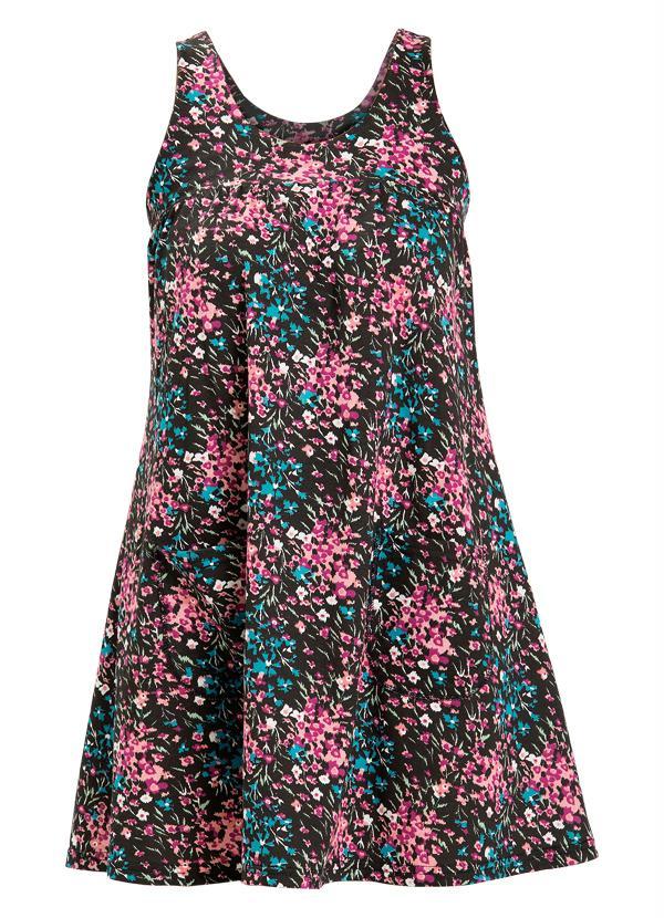 Moda Pop - Vestido com Bolsos Floral Dark 11
