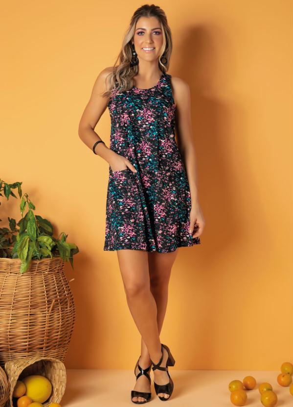 Moda Pop - Vestido com Bolsos Floral Dark 6