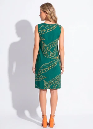 Quintess - Vestido com Bolsos Folhagem Verde - QUINTESS