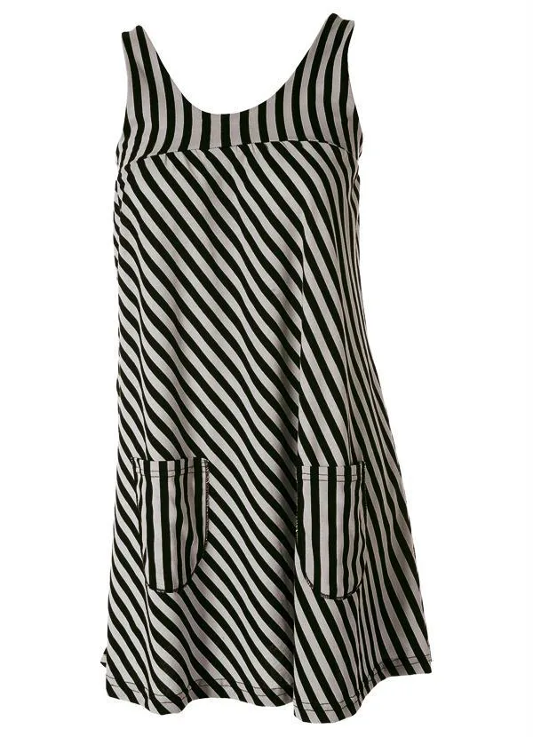 Moda Pop - Vestido com Bolsos Listrado 9