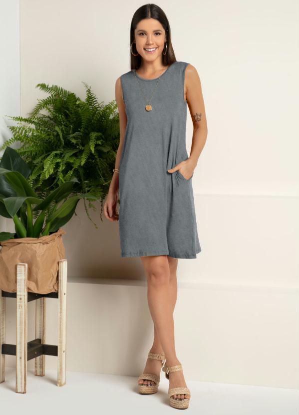 Quintess - Vestido com Bolsos Mescla 3