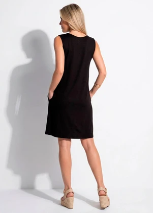 Quintess - Vestido com Bolsos Preto - QUINTESS