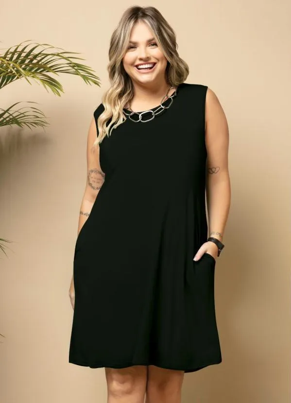 Quintess - Vestido com Bolsos Preto 5