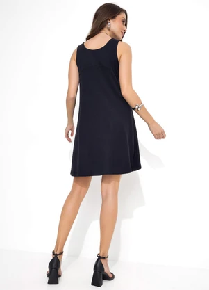 Moda Pop - Vestido com Bolsos Preto - MODA POP