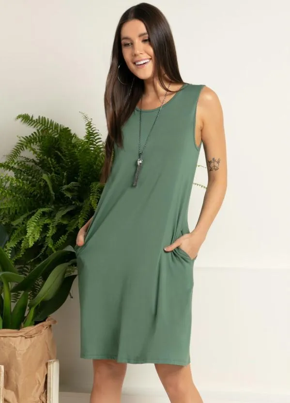 Quintess - Vestido com Bolsos Verde