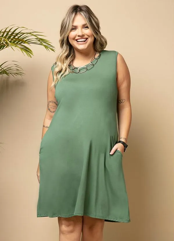 Quintess - Vestido com Bolsos Verde