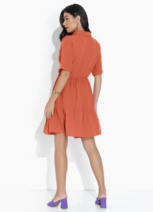 bonprix - Vestido com Botões Laranja 5