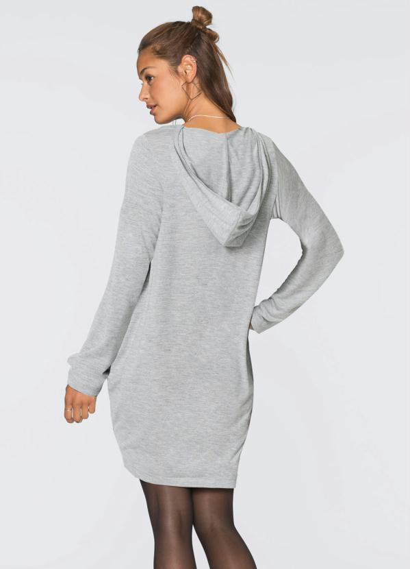 Queima Estoque - Vestido com Capuz Mescla Cinza 2