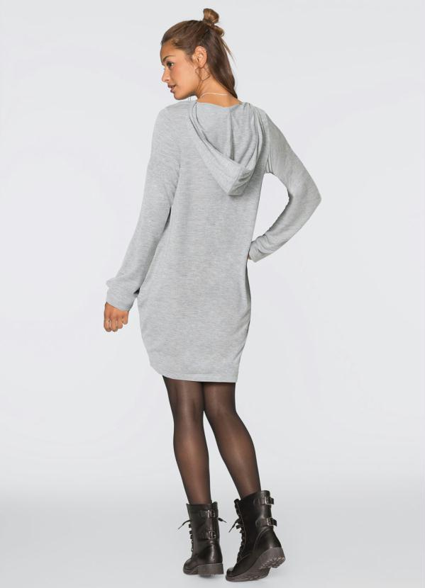 Queima Estoque - Vestido com Capuz Mescla Cinza 4