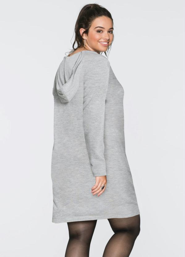 Queima Estoque - Vestido com Capuz Mescla Cinza 7