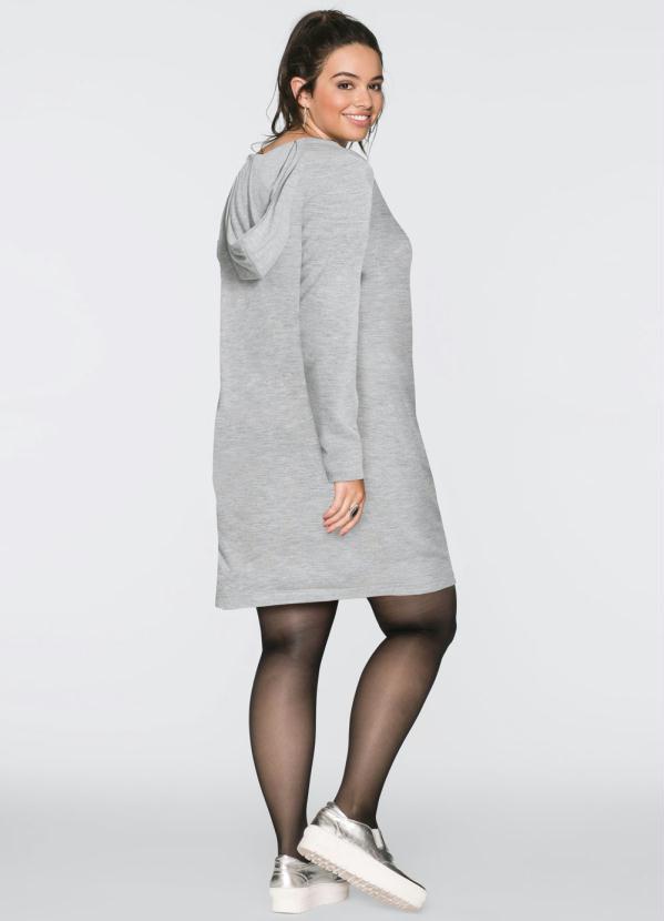 Queima Estoque - Vestido com Capuz Mescla Cinza 9