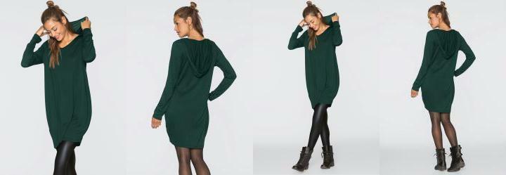 Vestido com Capuz Verde Musgo