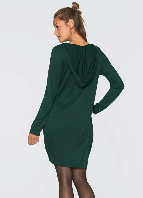 bonprix - Vestido com Capuz Verde Musgo 2