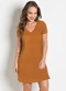 Moda Pop - Vestido Poá Colorido em Malha - variação: Caramelo