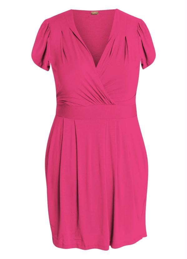 Quintess - Vestido com Decote Transpassado Pink 9