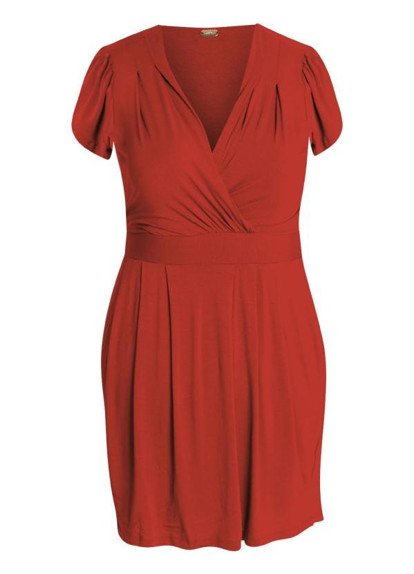 Quintess - Vestido com Decote Transpassado Terracota 9