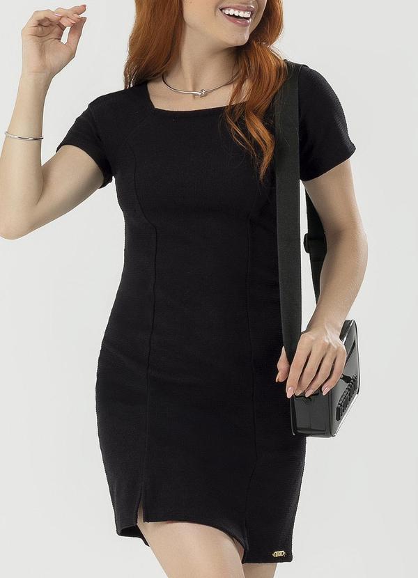 Bjoe - Vestido com Detalhe de Fenda Preto 2