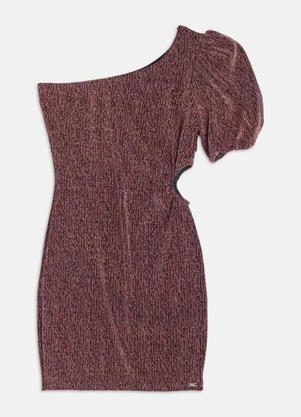 Authoria - Vestido com Detalhes em Foil  Rosa - AUTHORIA