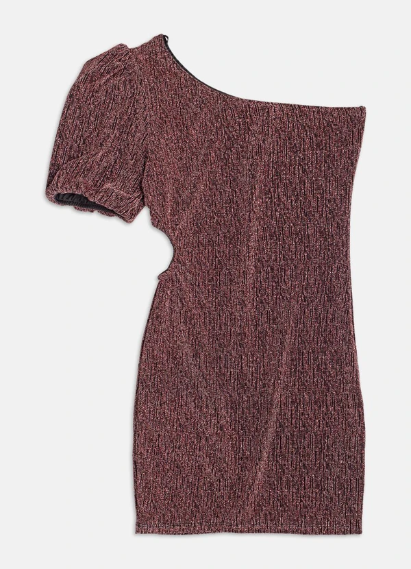 Authoria - Vestido com Detalhes em Foil  Rosa 2