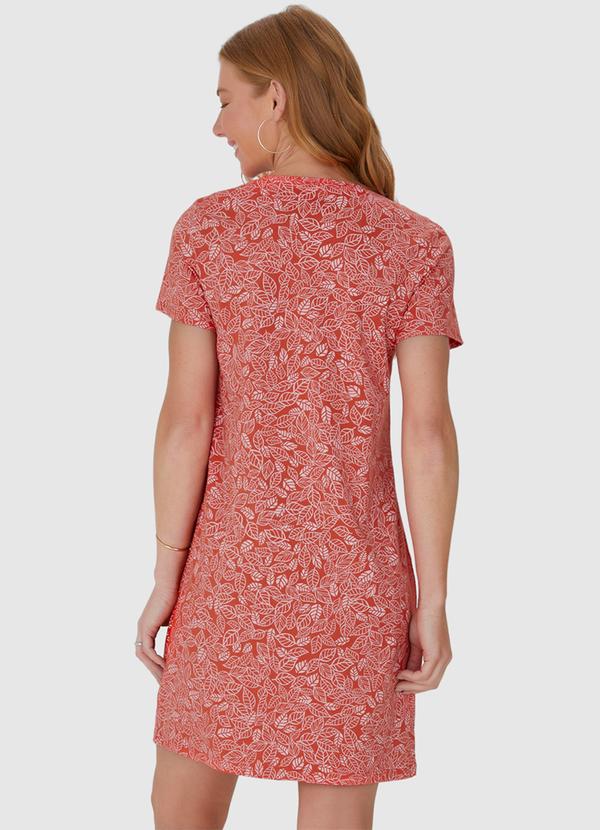 Malwee - Vestido com Estampa Corrida em Algodão Laranja 2