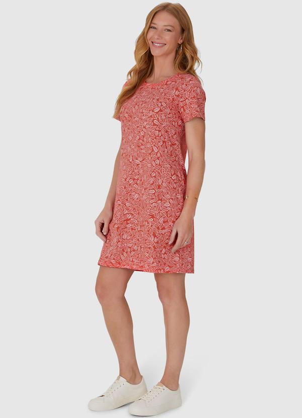 Malwee - Vestido com Estampa Corrida em Algodão Laranja 3