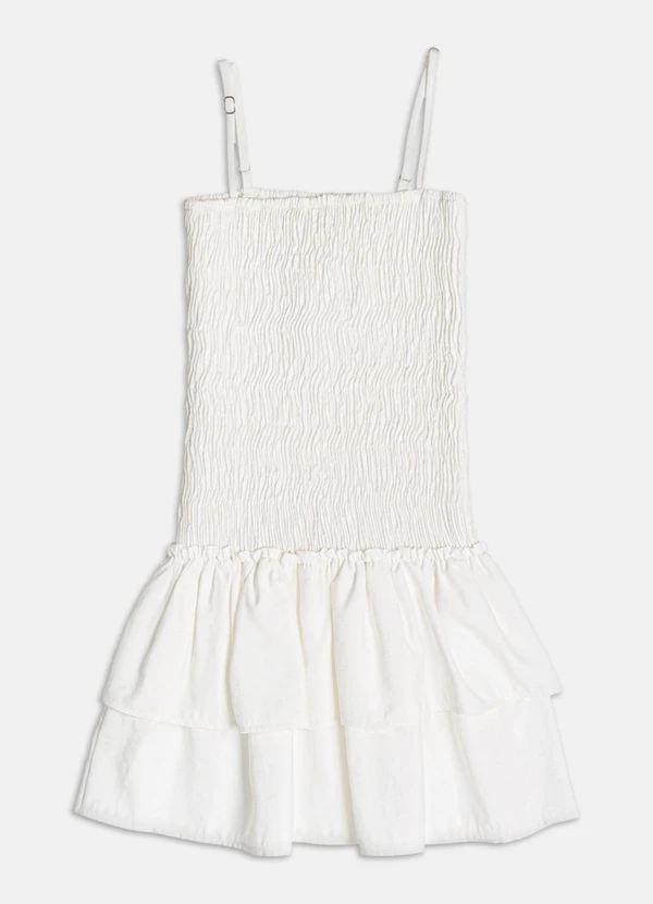 Authoria - Vestido com Lastex  Off White