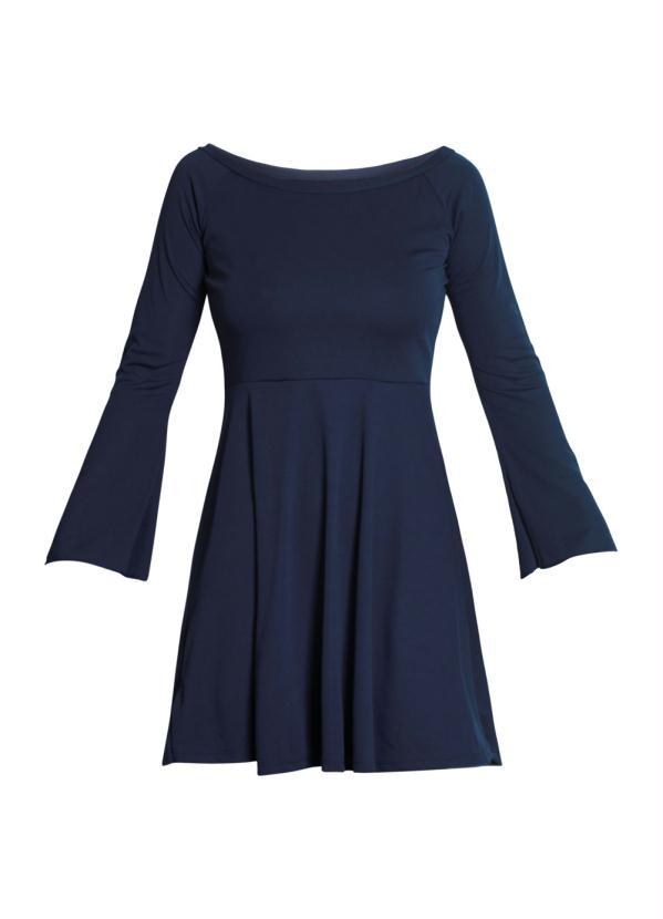 Moda Pop - Vestido com Manga Sino Marinho 5