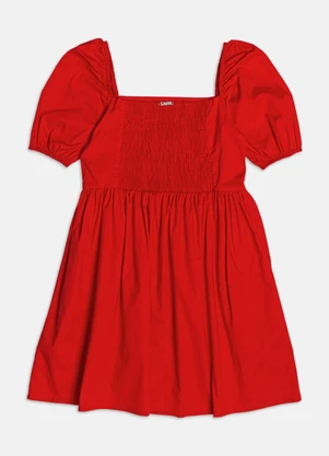 Authoria - Vestido com Mangas Bufantes  Vermelho - AUTHORIA