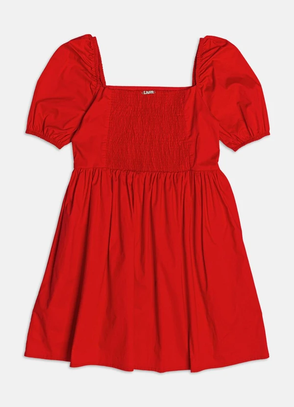 Authoria - Vestido com Mangas Bufantes  Vermelho 2