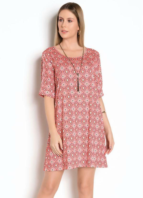 Outlet - Vestido com Mangas Vazadas Étnico